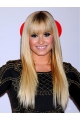 20" Stragitht Long With Bangs Capless  Blonde Synthetic Women Demi Lovato Wigs