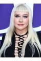 24" Capless Long Platinum Blonde With Bangs Christina Aguilera Wigs