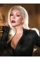 26" Lace Front Long Platinum Blonde Without Bangs Christina Aguilera Wigs