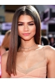 18" Straight Long Without Bangs Lace Front  Synthetic Women Zendaya Wigs