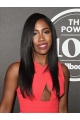 18'' Straight Black Without Bangs Lace Front Long Synthetic Women Sevyn Streeter Wigs