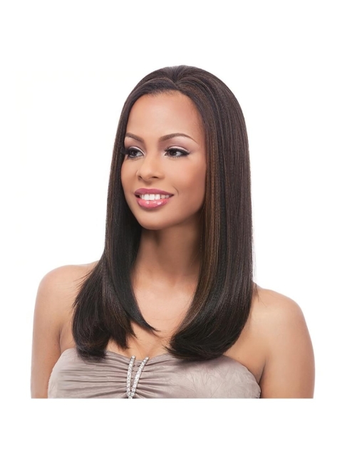 18'' Brown Straight Long Capless Human Hair Wigs & Half Women Wigs