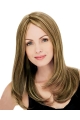 20'' Straight Blonde Monofilament Top Lace Front Remy Human Hair Long Synthetic Women Wigs