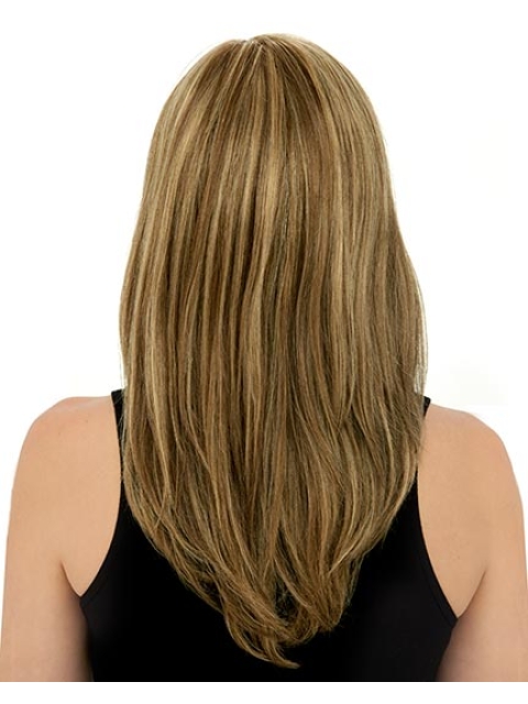 20'' Straight Blonde Monofilament Top Lace Front Remy Human Hair Long Synthetic Women Wigs