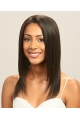 Fashionable Shoulder Length Straight Without Bangs Lace Front  Indian Remy Human Hair Long Women Wigs