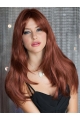 24'' Incredible Auburn Straight Without Bangs Capless Synthetic Long Women Wigs