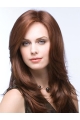 Auburn Layered Straight Without Bangs 100% Hand-tied Mono Top Polite Synthetic Woomen Wigs For Cancer