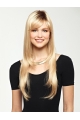 Trendy Blonde Straight With Bangs Capless Long Synthetic Women Wigs