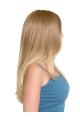 23'' Blonde Straight Without Bangs Monofilament Remy Human Hair  Long Women Sassy  Wigs