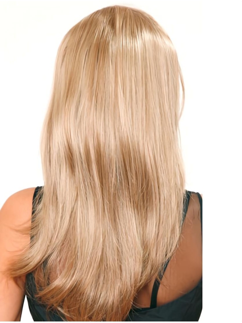 22'' Shining Blonde Straight Without Bangs Long Lace Front Synthetic Women Wigs