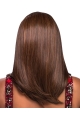 17'' Great Long Straight Without Bangs Brown Lace Front Synthetic Women Wigs For Cancer