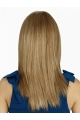 18'' Straight Without Bangs Blonde Mono Top Lace Front Synthetic Popular Long  Women Wigs