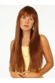 Hairstyles Auburn Straight With Bangs Capless Synthetic Long Women Wigs