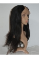 20'' Refined Black Straight Lace Front Long U Part 100% Remy Human Hair Women Wigs