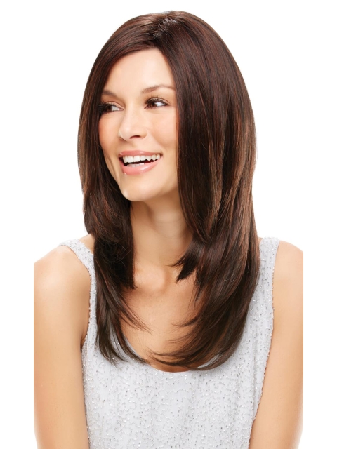 16'' Straight Without Bangs Cosy Auburn Lace Front Synthetic Long Women Wigs