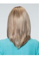 16'' Perfect Blonde Straight Without Bangs Monofilament Long Synthtetic Women Wigs