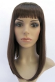 Fashionable Brown Straight With Bangs Capless Long Synthetic Kids Wigs