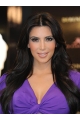 27'' Glamorous Black Straight Without Bangs Layered Capless Long Remy Human Hair Women Kim Kardashian Wigs