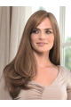 21'' Blonde Straight With Bangs Monofilament 100% Hand-Tied Remy Human Hair Women Cosy Long Wigs