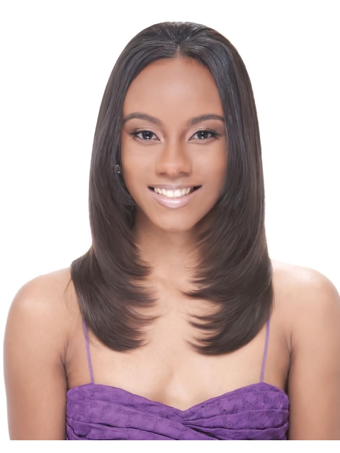 Popular Brown Straight Without Bangs Capless Long Indian Remy Human Hair African American Women Wigs