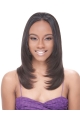 Popular Brown Straight Without Bangs Capless Long Indian Remy Human Hair African American Women Wigs