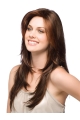 New Brown Layered Straight Without Bangs Capless Synthetic Women Wigs For Cancer