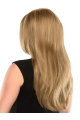 Blonde Straight Without Bangs Monofilament 100% hand-tied No-fuss Long Synthetic Women Wigs For Cancer