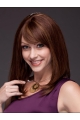 Modern Auburn Straight With Bangs Capless Remy Human Hair Long  Women Wigs