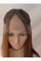 20'' No-fuss Auburn Straight Without Bangs Lace Front 100% Remy Human Hair Long Women U Part Wigs