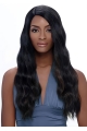 High Quality Black Wavy Without Bangs Capless Long Synthetic African American Women Wigs