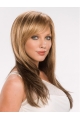 22'' Blonde Straight With Bangs Capless Synthetic Fashionable Long Women Wigs