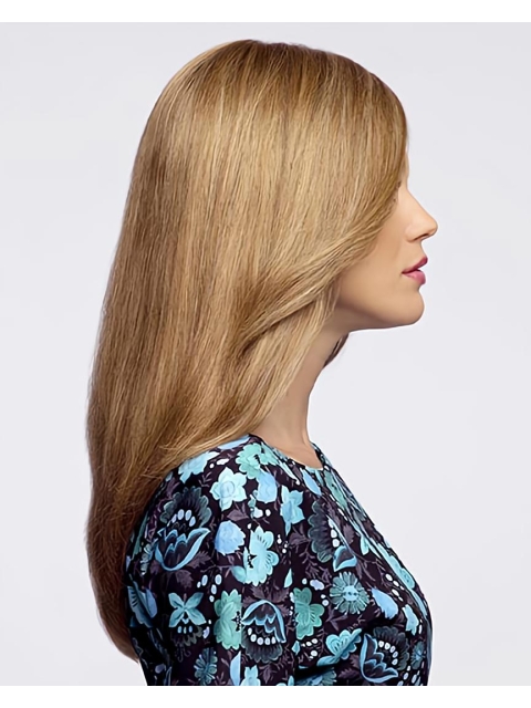 18'' Good Blonde Straight Without Bangs Capless Long Human Hair Women Wigs