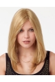 18'' Good Blonde Straight Without Bangs Capless Long Human Hair Women Wigs