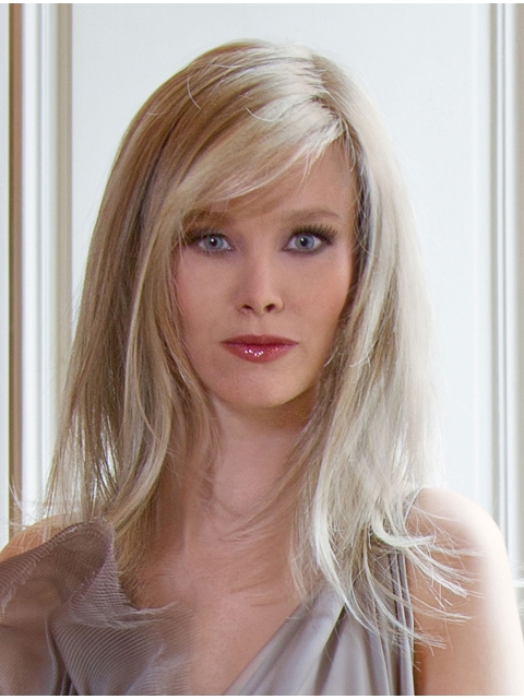 Easeful Blonde Straight 100% Hand-Tied Mono Top Long  Synthetic Wigs