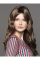  16" Wavy Without Bangs Brown Monofilament Lace Front  Long Synthetic Women Wig