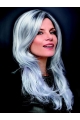 Long Wavy 16" Monofilament Synthetic Best Grey Wigs