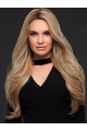 20'' Good Blonde Long Wavy Without Bangs 100% Hand-Tied Monofilament Human Hair Women Wigs