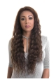 22'' Wavy Without Bangs Lace Front Brown  African American Hairstyles Synthetic Women Wigs