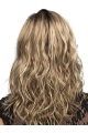 16" Wavy Without Bangs Monofilament Lace Front Blonde Long Synthetic Women Wigs