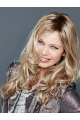 18" Wavy Without Bangs Lace Front  Blonde Long Synthetic Women Wigs