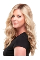 18'' Blonde Layered Wavy Without Bangs Monofilament Long Synthetic Wigs For Cancer Patients