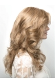 Blonde Long 16" Wavy Without Bangs Monofilament Lace Front Modern Human Hair Wigs