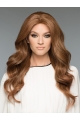 20'' Wavy Without Bangs Brown 100% Hand-Tied Human Hair Women Wig