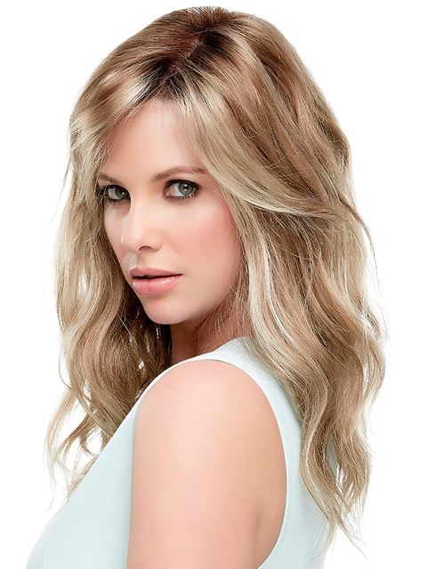 15'' Online Layered Wavy Blonde 100% Hand-Tied Monofilament Long Synthetic Women Wigs