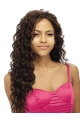 Amazing Brown Wavy Without Bangs Lace Front Long Human Hair  Wigs