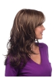 16'' Capless Wavy With Bangs Brown Long Synthetic Women Wigs