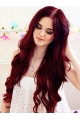 24'' Charming Wavy Without Bangs Lace Front Human Hair Women Wigs