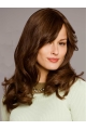 18'' Brown Wavy Capless Long Human Hair Women Wigs