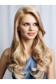 Blonde Wavy Without Bangs Monofilament Lace Front Synthetic Cosy Long Wigs