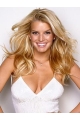 18''  long wavy Without Bangs Lace Fornt 100% human remy hair Jessica Simpson hot and sporty wig 